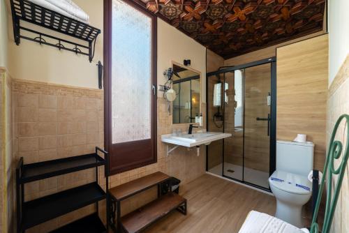 格拉纳达波萨达德尔托洛酒店的一间带卫生间和水槽的浴室