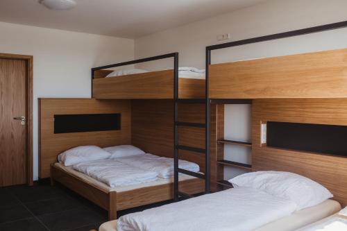 MunshausenRobbesscheier的一间卧室配有两张双层床和电视