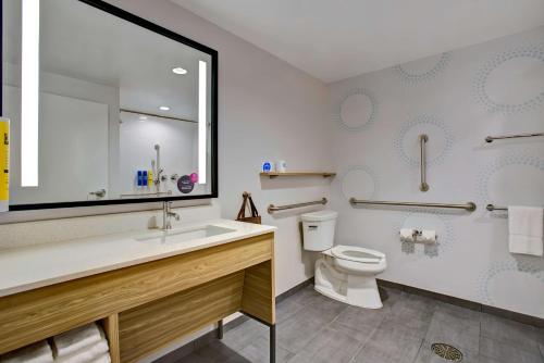 NorthlakeTru By Hilton Northlake Fort Worth, Tx的一间带水槽和卫生间的浴室