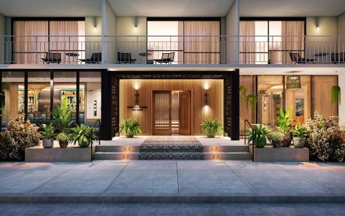 檀香山Romer House Waikiki - Adults Only - Opening June 1的植物建筑的外部景观