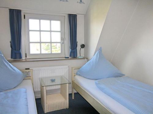 兰图姆Haus Ruusenhoog - Apartment 5的小房间设有两张床和窗户