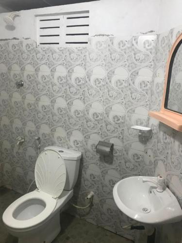 皮利亚恩达拉Everest Rooms的一间带卫生间和水槽的浴室