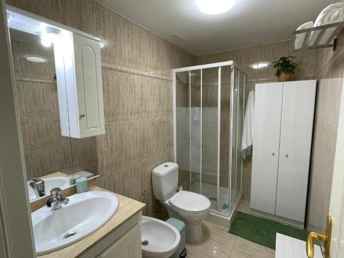 波里斯-德阿沃纳Apartamento Dulce Vista的浴室配有卫生间、盥洗盆和淋浴。