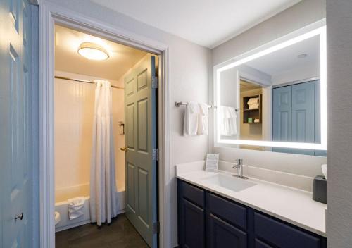 里奇兰杰克逊驻桥套房酒店的一间带水槽和镜子的浴室