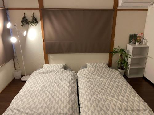 函馆Private sauna stay Shinori - Vacation STAY 34530v的两张睡床彼此相邻,位于一个房间里