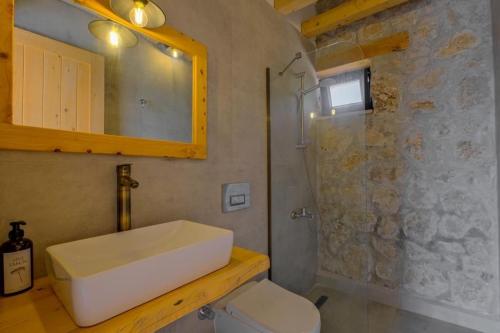 YakaPegasusstonehouse的一间带水槽、卫生间和镜子的浴室