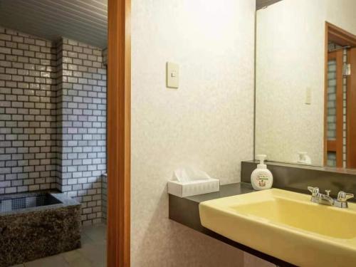 FutoIzu One Club - Vacation STAY 10310v的浴室设有黄色水槽和镜子