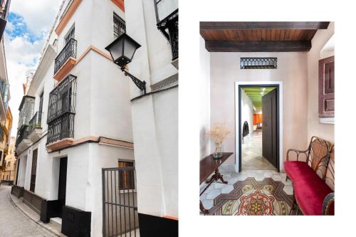 塞维利亚Magno Apartments Almirante Hoyos House的建筑的 ⁇ 染和房屋的图片
