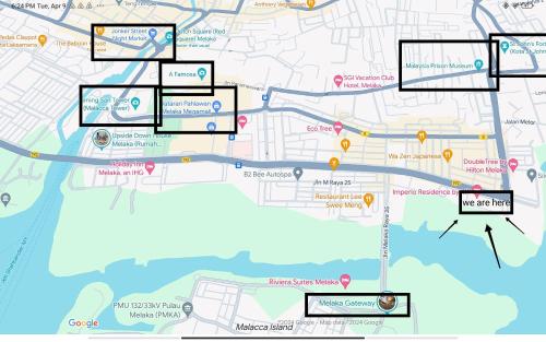 马六甲Imperio Homestay Private Bathtub-FreeParking & Wifi的费城地图,地标
