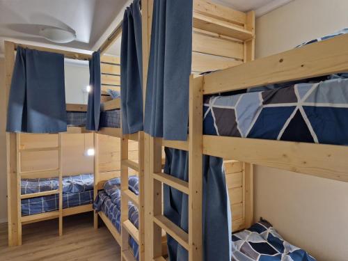 基希讷乌Hostel Buddha的小屋内设有一间带两张双层床的卧室