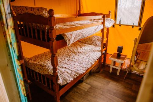 马拉费尔特Rosgarron Safari Canvas Lodge Glorious Glamping的客房内的两张双层床