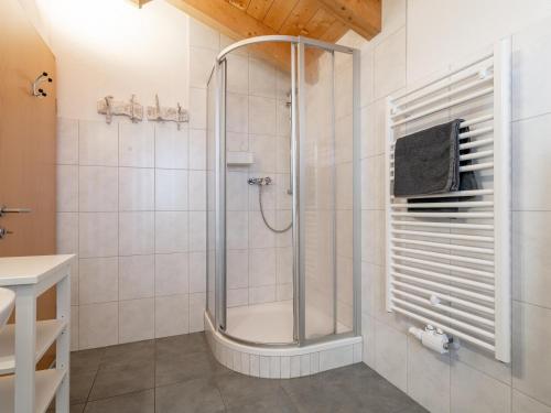 希帕赫Dubbel Dik Hout的带淋浴和盥洗盆的浴室