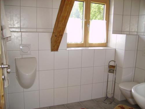 沃尔法赫Äckerhof的一间带卫生间和水槽的浴室