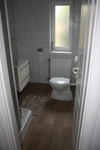 克塞洛Napkő的一间带卫生间和窗户的小浴室