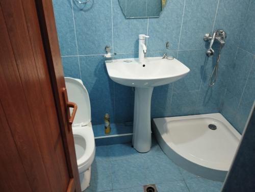 塞凡Севан 3 Ветерок的浴室配有白色水槽和卫生间。