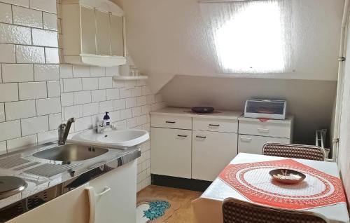 布赖滕布伦Nice Apartment In Breitenbrunn With Wifi的一个带水槽和台面的小厨房
