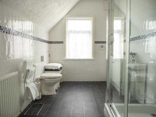 斯凯格内斯The Kildare的白色的浴室设有卫生间和淋浴。