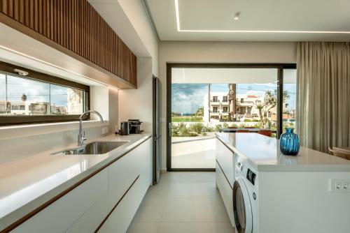 MódhionDeux Olives Luxurious & Quality Villa的一个带水槽和洗碗机的厨房