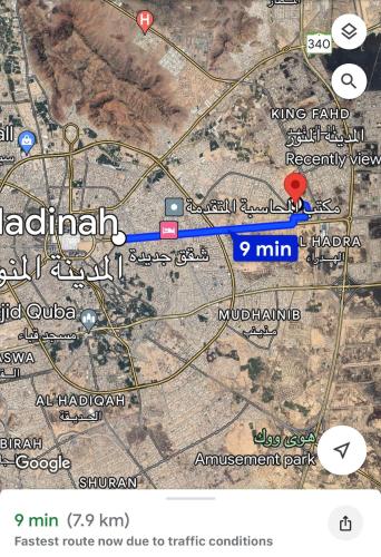 Sīdī Ḩamzahاستوديو فاخر مؤثث قريب من الحرم的一张附有城市地图的迪拜地图