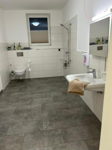 Bensdorf200 qm wohnen - Wohnung 2 - CSL UG的一间带水槽和卫生间的浴室