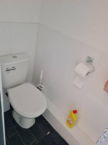 凯格沃思Room near East Midland Airport 7的浴室设有白色卫生间和一卷卫生纸。