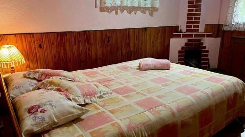 伊塔蒂亚亚Pousada Céu Aberto - Visconde de Mauá - Maringá MG的一间卧室配有一张带灯和床的单人床。