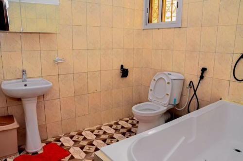 科洛里Sunu Sal Apartment的一间带卫生间和水槽的浴室