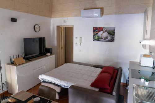 安德里亚San Lorenzo House的一间带床和电视的小卧室