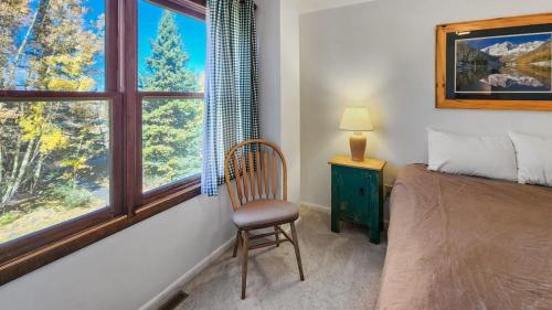 狄龙1BR Rustic Retreat Near Trails and Slopes的卧室配有床、椅子和窗户。