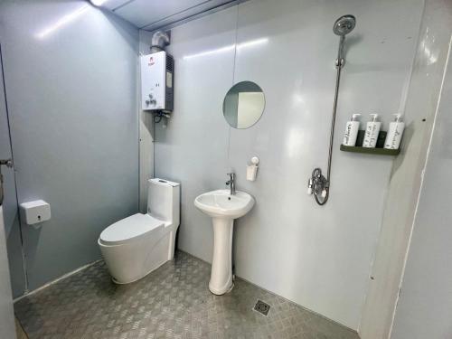 Cedar GroveGrace Container homes的一间带卫生间和水槽的浴室