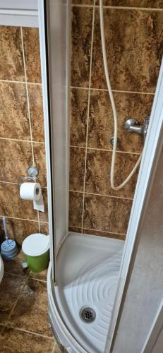 科托尔Majka 2 Apartments的带淋浴的浴室(带盥洗盆和卫生间)