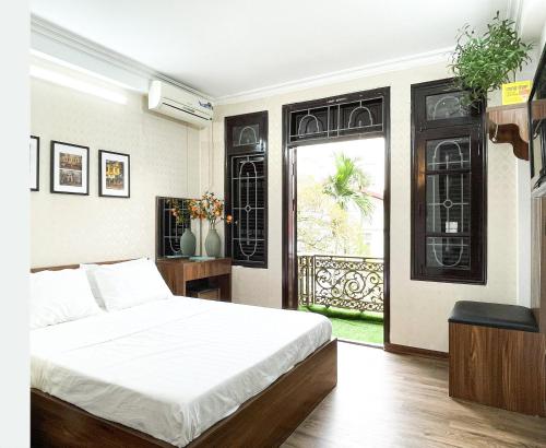 Hanoi Oriental Viewl Hotel客房内的一张或多张床位