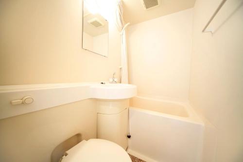 白马村HOTEL 24sweets HAKUBA的浴室配有卫生间、盥洗盆和浴缸。