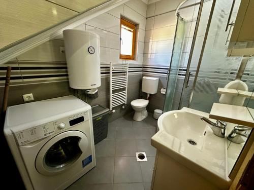 弗拉西克Holiday home Krajina I的一间带洗衣机和水槽的浴室
