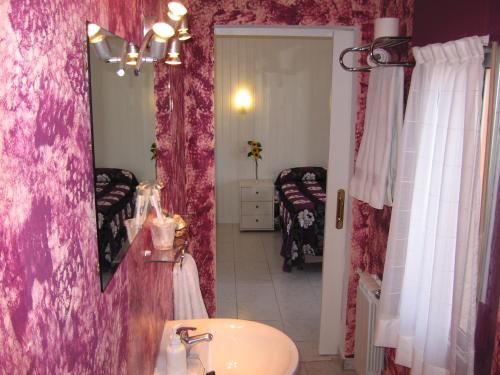 苏安塞斯霍斯佩达卢西亚诺酒店的一间带水槽和镜子的浴室