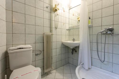 科孚镇布列塔尼酒店的一间带卫生间和水槽的浴室