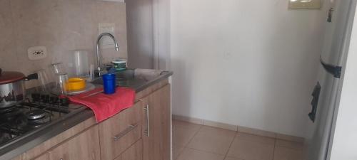 巴耶杜帕尔APARTAMENTO 3 HABITACIONES - No aire acondicionado的厨房配有水槽和台面