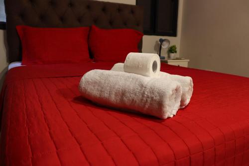 Renty Paraguay客房内的一张或多张床位