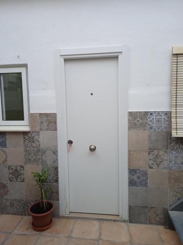塞维利亚La Casa de Ángela的植物间白色的门
