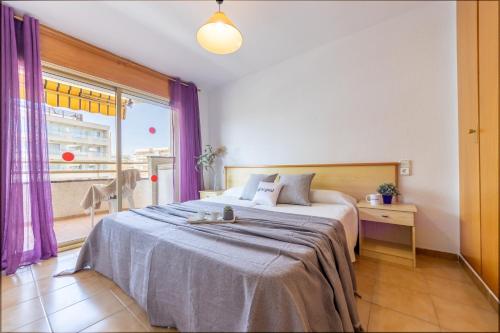 萨洛科尔多瓦阿里萨尔公寓的一间卧室设有一张大床和一个窗户。