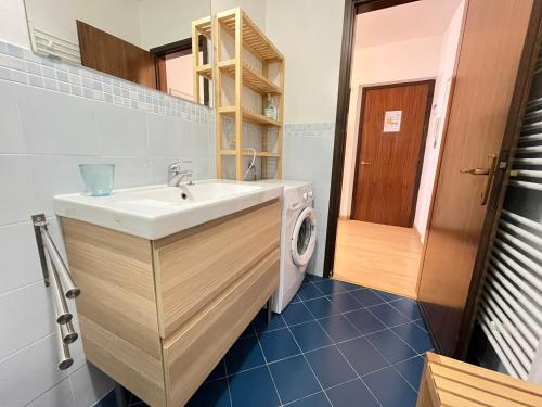 格拉多Appartamento Warner的一间带水槽和洗衣机的浴室