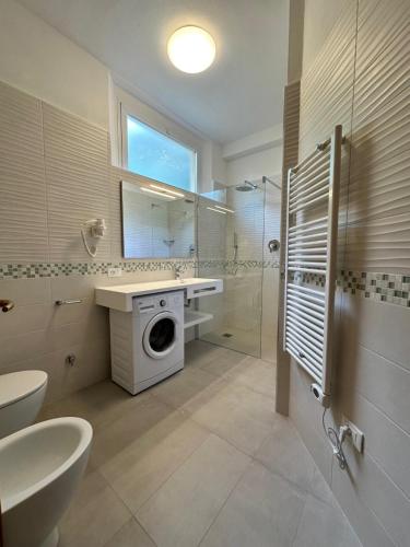 费拉约港Le Ghiaie Relax的一间带水槽和洗衣机的浴室