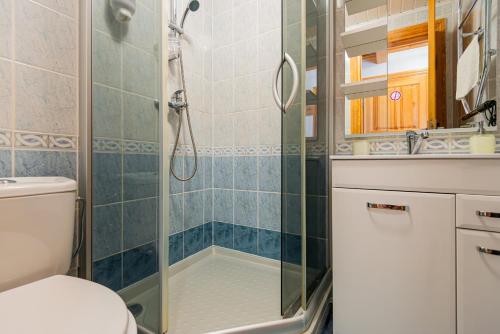 奈达维拉邦加公寓酒店的带淋浴和卫生间的浴室