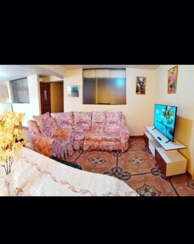 库斯科Home Dreams Cusco的带沙发和平面电视的客厅