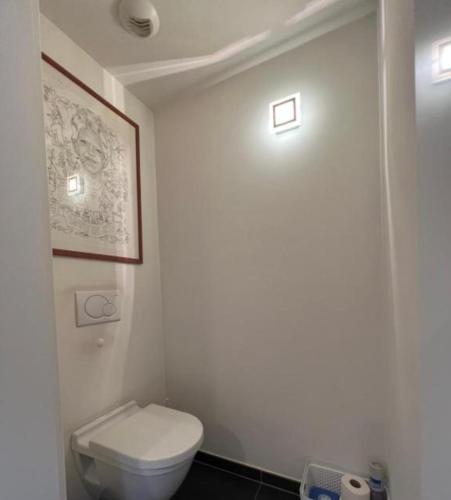 赫尔Business Accommodation 'Natural Living' Nomad的一间位于客房内的白色卫生间的浴室