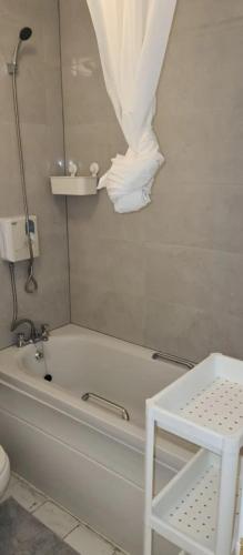 都柏林Dublin City Centre Apartment的浴室配有白色浴缸和卫生间。