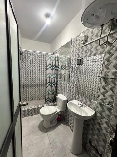 阿亚库乔CASTELLARES LA PUEBLA APARTAMENT的一间带卫生间和水槽的浴室