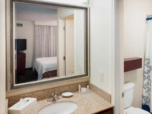 多森Residence Inn by Marriott Dothan的一间带水槽和镜子的浴室
