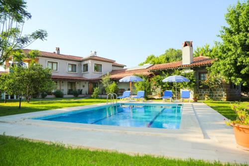 达利安Villa Minta的一座房子后院的游泳池