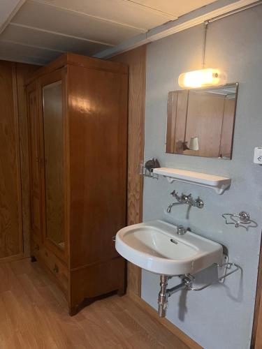 采齐维尔Hotel krone habitación doble的一间带水槽和镜子的浴室
